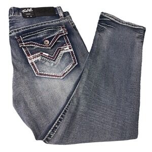 True Luck Men's Classic Stretch Blue Jeans Size 34x32 New